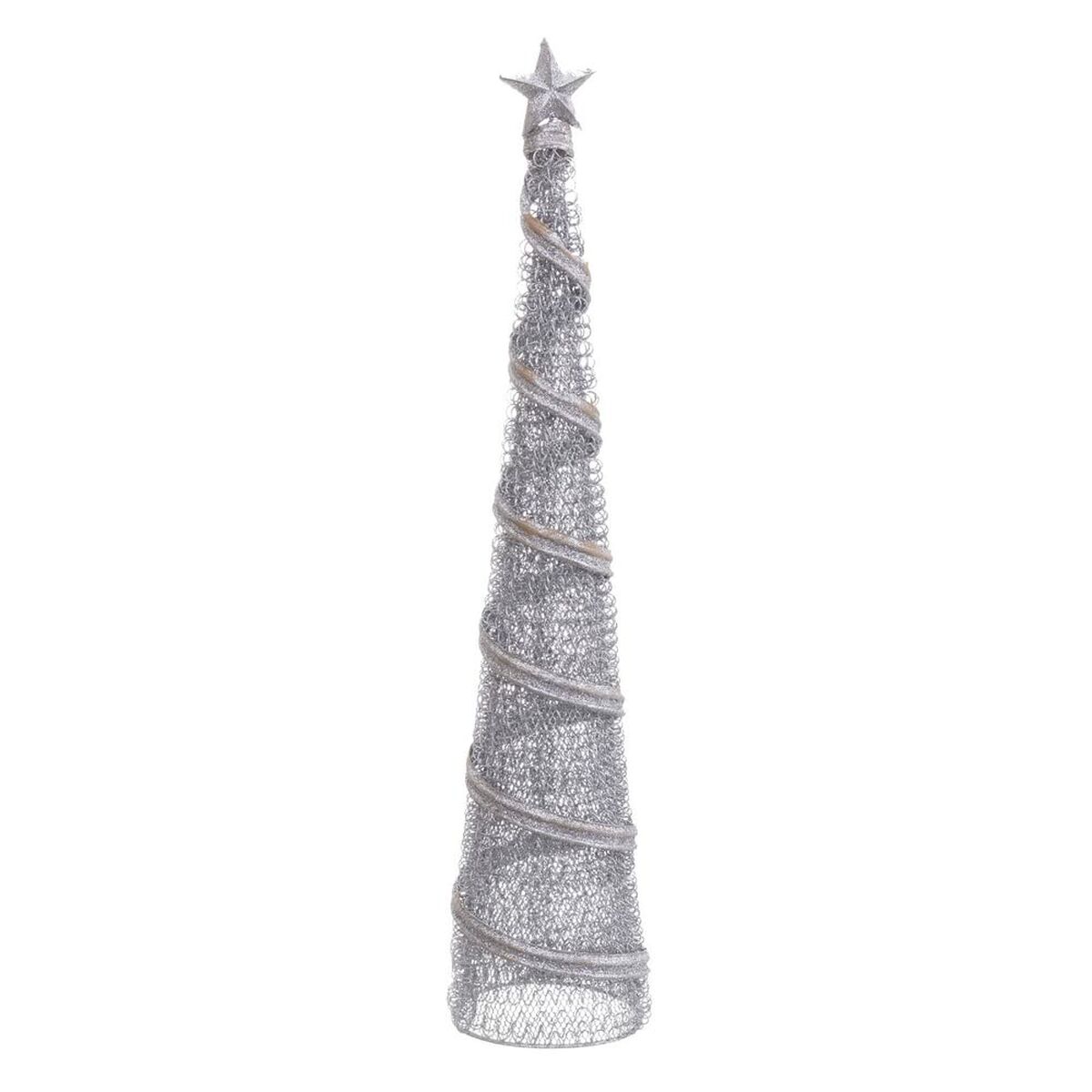 Julepynt Sølv Metal Konisk 10 x 10 x 50 cm